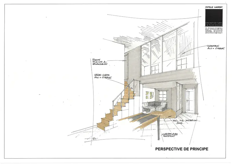 perspective pièce de vie
